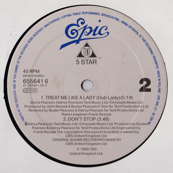 Five Star - Treat Me Like A Lady | Epic (655641 6) - 3