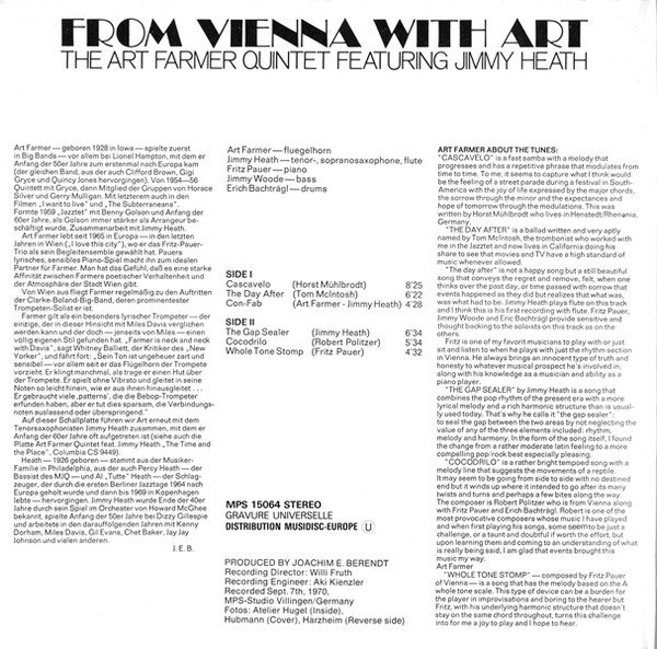 Art Farmer Quintet Featuring Jimmy Heath - From Vienna With Art | MPS Records (MPS 15064) - 3