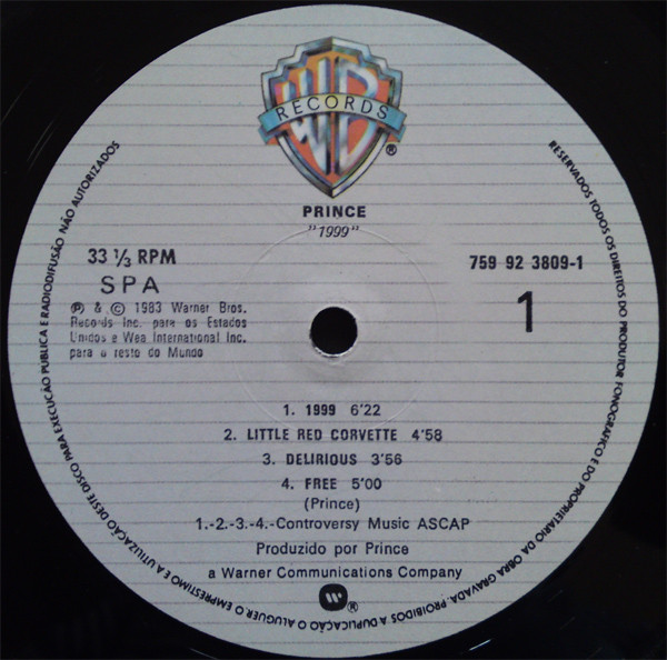 Prince - 1999 | Warner Bros. Records (759 92 3809-1) - 3