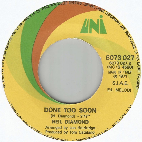 Neil Diamond - I Am... I Said | UNI Records (6073 027) - 4