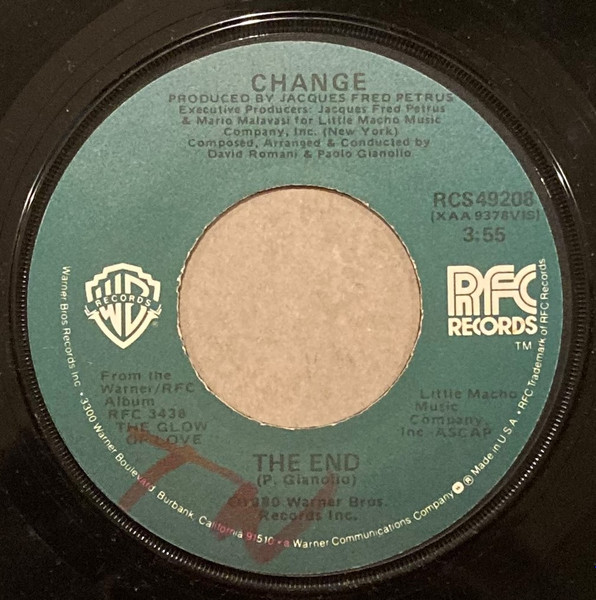 Change - A Lover's Holiday / The End | RFC Records (RCS 49208) - 2 Change - A Lover's Holiday / The End | RFC Records (RCS 49208) - 2