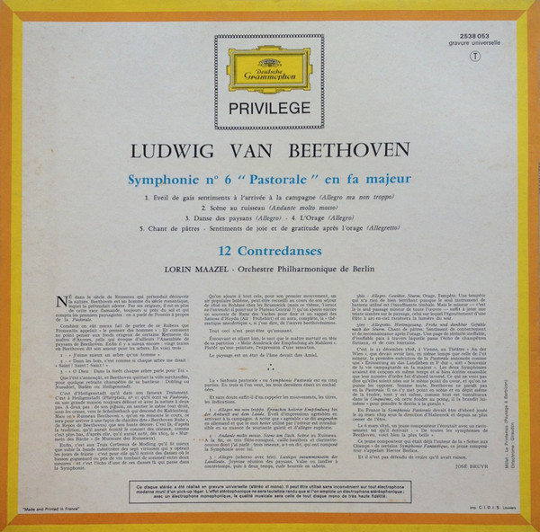 Ludwig van Beethoven , Berliner Philharmoniker , Lorin Maazel - Symphonie Pastorale | Deutsche Grammophon (2538 053) - 2 Ludwig van Beethoven , Berliner Philharmoniker , Lorin Maazel - Symphonie Pastorale | Deutsche Grammophon (2538 053) - 2