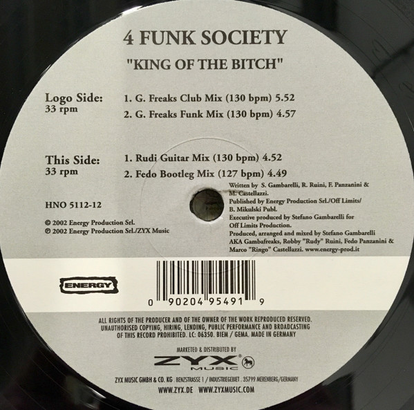 4 Funk Society - King Of The Bitch | House No. (HNO 5112-12) - 2 4 Funk Society - King Of The Bitch | House No. (HNO 5112-12) - 2