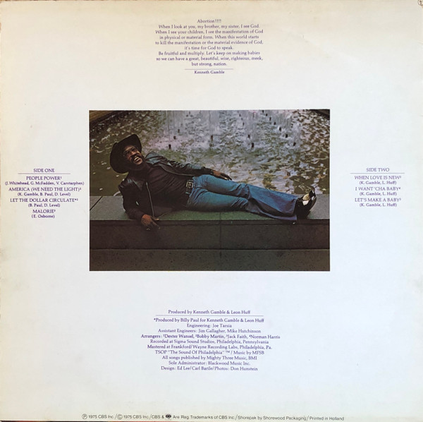 Billy Paul - When Love Is New | Philadelphia International Records (PIR 69207) - 2 Billy Paul - When Love Is New | Philadelphia International Records (PIR 69207) - 2