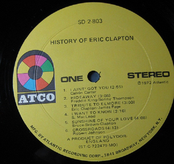 Eric Clapton - History Of Eric Clapton | ATCO Records (SD 2-803) - 3