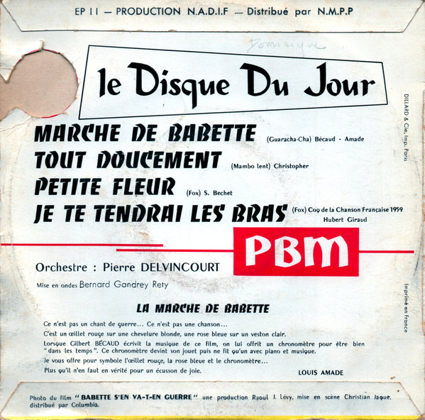 Pierre Delvincourt Et Son Orchestre - La Marche De Babette | PBM (EP 11) - 3 Pierre Delvincourt Et Son Orchestre - La Marche De Babette | PBM (EP 11) - 3