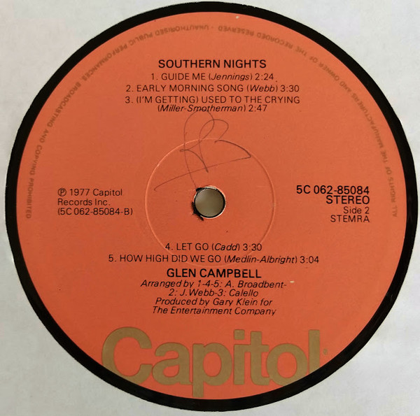 Glen Campbell - Southern Nights | Capitol Records (5C 062-85084) - 4 Glen Campbell - Southern Nights | Capitol Records (5C 062-85084) - 4