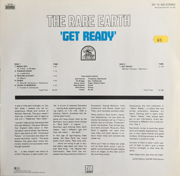 Rare Earth - Get Ready | Bellaphon (257·15·025) - 2 Rare Earth - Get Ready | Bellaphon (257·15·025) - 2