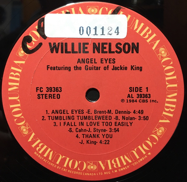 Willie Nelson Featuring The Guitar Of Jackie King - Angel Eyes [Vinyl] | Columbia (FC 39363) - 3