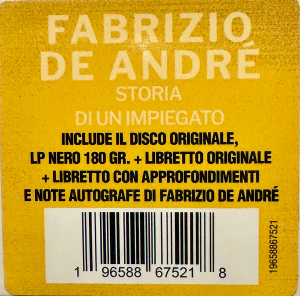 Fabrizio De André - Storia Di Un Impiegato | Sony Music (19658867521) - 2 Fabrizio De André - Storia Di Un Impiegato | Sony Music (19658867521) - 2