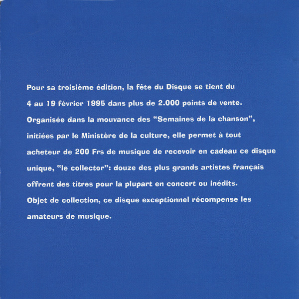 Various - La Fête Du Disque : 1995 Le Collector | SNEP (Syndicat National De L'Édition Phonographique) (3 437484 00952) - 4