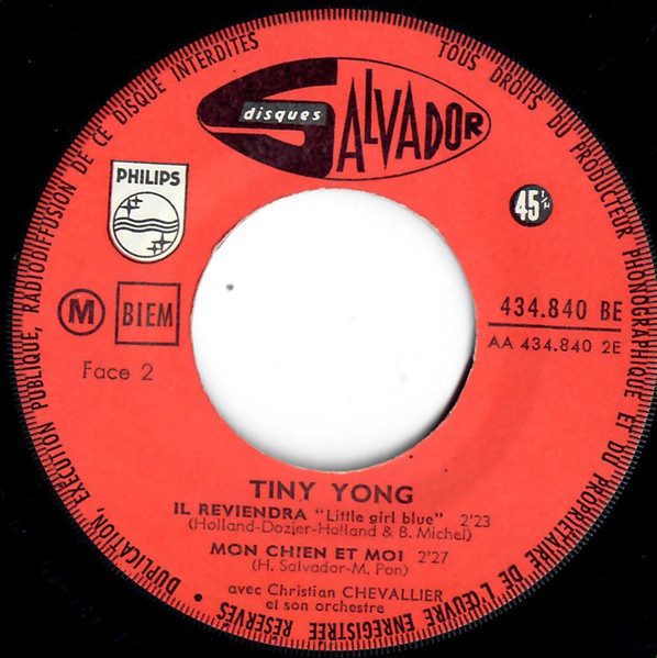 Tiny Yong - Je T'attendrai | Disques Salvador (434 840 BE) - 3 Tiny Yong - Je T'attendrai | Disques Salvador (434 840 BE) - 3