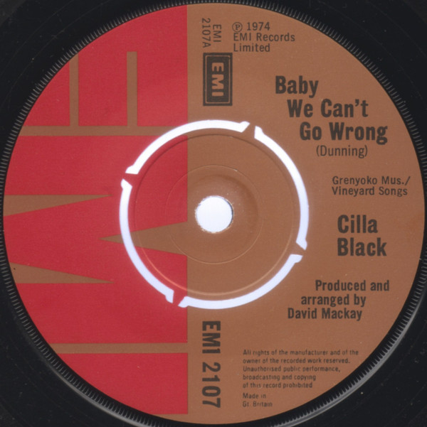 Cilla Black - Baby We Can't Go Wrong | EMI (EMI 2107) - main