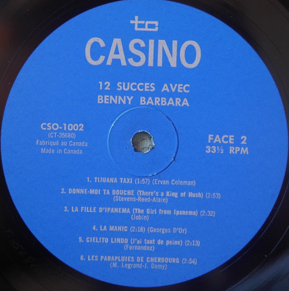 Benny Barbara - 12 Succès | Casino (CSO 1002) - 4 Benny Barbara - 12 Succès | Casino (CSO 1002) - 4