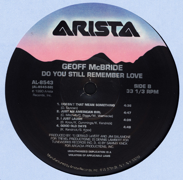 Geoff McBride - Do You Still Remember Love | Arista (AL-8543) - 4