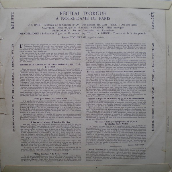 Various - Pierre Cochereau - Récital D'Orgue | Guilde Internationale Du Disque (MMS-2177) - 2 Various - Pierre Cochereau - Récital D'Orgue | Guilde Internationale Du Disque (MMS-2177) - 2