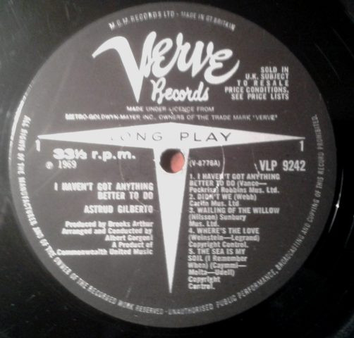 Astrud Gilberto - I Haven't Got Anything Better To Do | Verve Records (VLP 9242) - 3