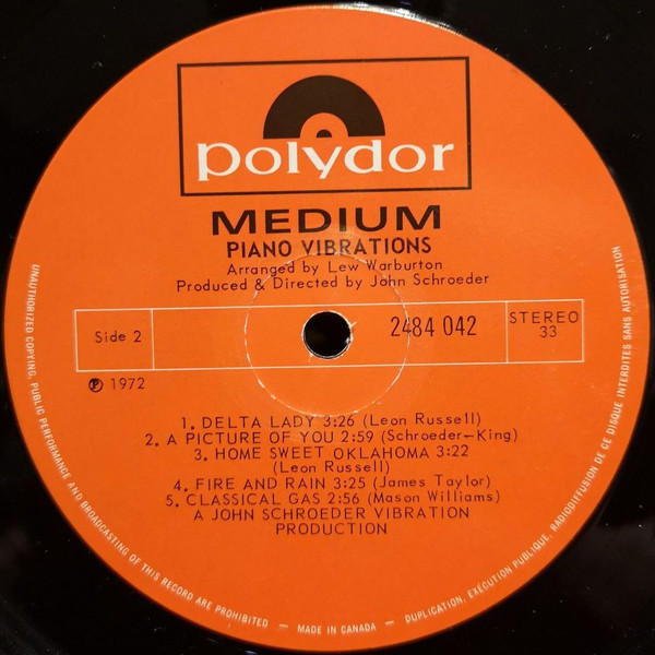 John Schroeder - Piano Vibrations [Vinyl] | Polydor (2484 042) - 5