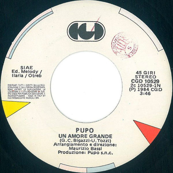Pupo - Un Amore Grande | CGD (CGD 10529) - 3
