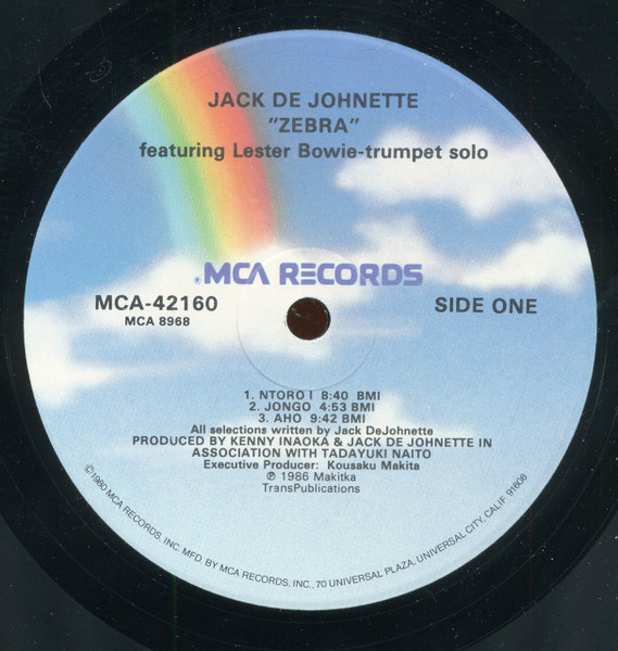 Jack DeJohnette  Featuring Lester Bowie - Zebra | MCA Records (MCA-42160) - 3