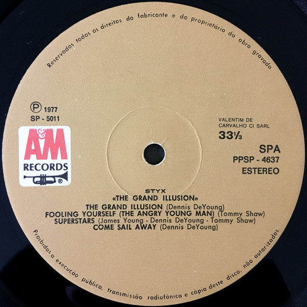 Styx - The Grand Illusion | A&M Records (PPSP-4637) - 3