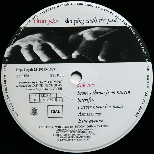 Elton John - Sleeping With The Past | The Rocket Record Company (838 839-1) - 4 Elton John - Sleeping With The Past | The Rocket Record Company (838 839-1) - 4