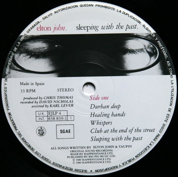 Elton John - Sleeping With The Past | The Rocket Record Company (838 839-1) - 3 Elton John - Sleeping With The Past | The Rocket Record Company (838 839-1) - 3
