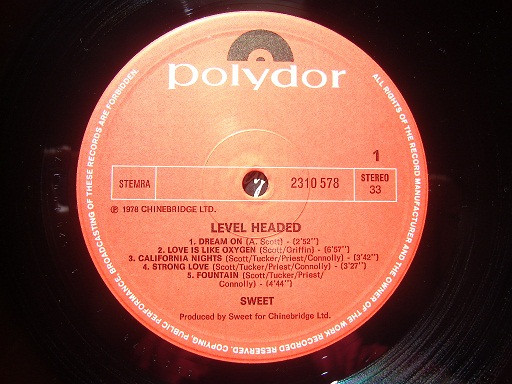 The Sweet - Level Headed | Polydor (2310 578) - 4 The Sweet - Level Headed | Polydor (2310 578) - 4