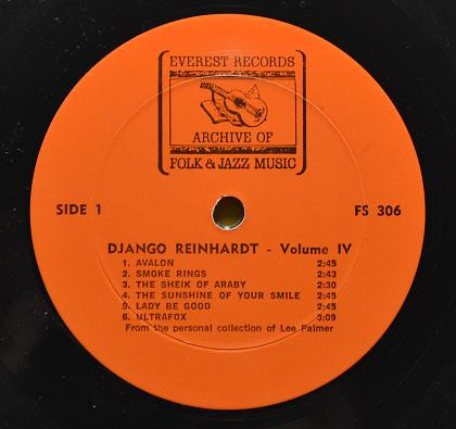 Django Reinhardt - Django Reinhardt: Volume IV | Everest Records Archive Of Folk & Jazz Music (FS 306) - main