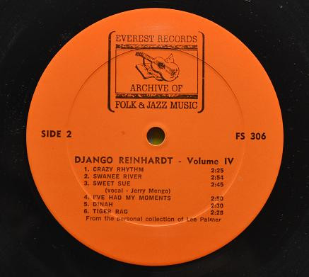 Django Reinhardt - Django Reinhardt: Volume IV | Everest Records Archive Of Folk & Jazz Music (FS 306) - 2