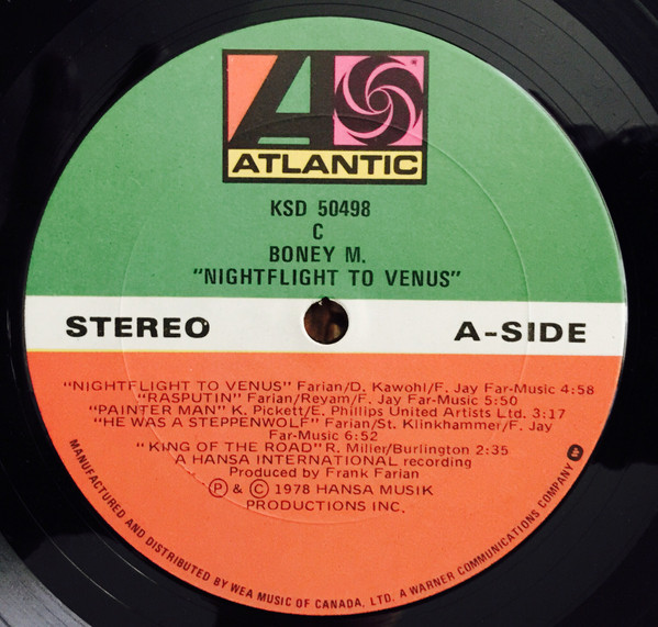 Boney M. - Nightflight To Venus | Atlantic (KSD 50498) - 4 Boney M. - Nightflight To Venus | Atlantic (KSD 50498) - 4