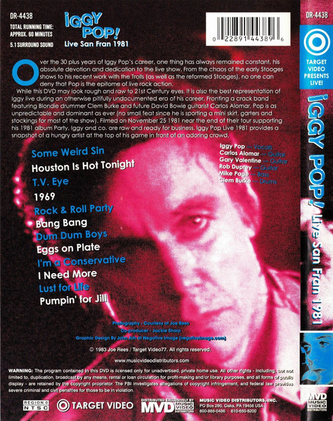 Iggy Pop - Live San Fran 1981 | Target Video (DR-4438) - 2