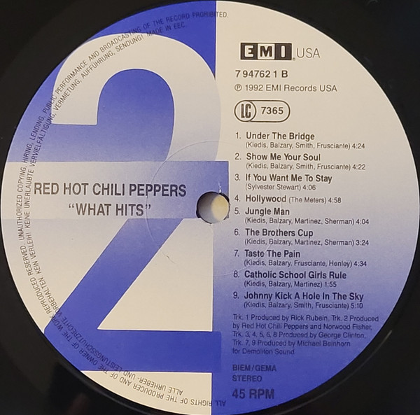 Red Hot Chili Peppers - What Hits!? | EMI Records USA (7 94762 1) - 4