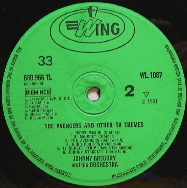 John Gregory And His Orchestra - The Avengers And Other TV Themes | Wing Records (WL.1087) - 4 John Gregory And His Orchestra - The Avengers And Other TV Themes | Wing Records (WL.1087) - 4