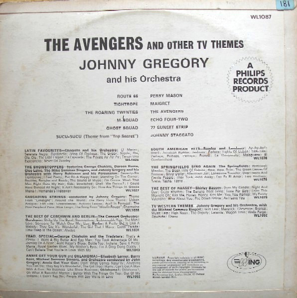John Gregory And His Orchestra - The Avengers And Other TV Themes | Wing Records (WL.1087) - 2 John Gregory And His Orchestra - The Avengers And Other TV Themes | Wing Records (WL.1087) - 2