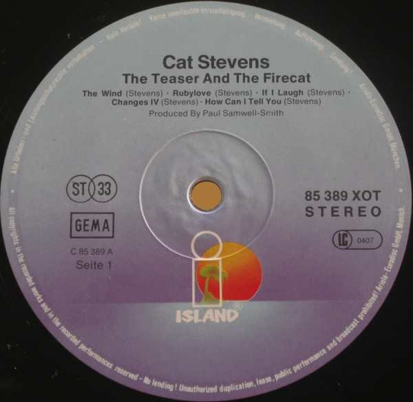 Cat Stevens - Teaser And The Firecat | Island Records (85 389 XOT) - 2 Cat Stevens - Teaser And The Firecat | Island Records (85 389 XOT) - 2