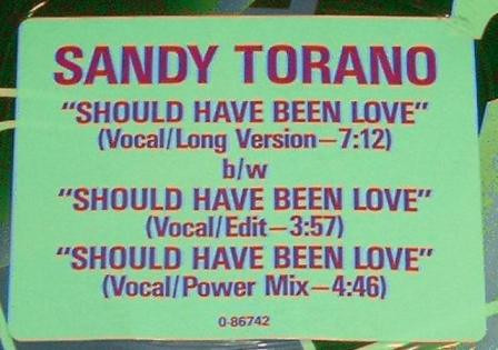 Sandy Torano - Should Have Been Love | Atlantic (0-86742) - 2 Sandy Torano - Should Have Been Love | Atlantic (0-86742) - 2