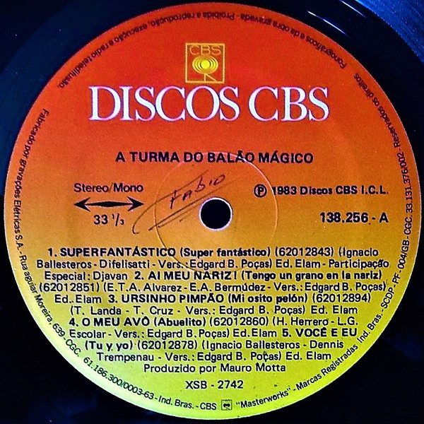 A Turma Do Balão Mágico - A Turma Do Balão Mágico | Discos CBS (138.256) - 3