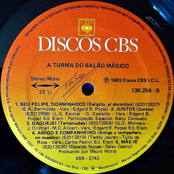 A Turma Do Balão Mágico - A Turma Do Balão Mágico | Discos CBS (138.256) - 4