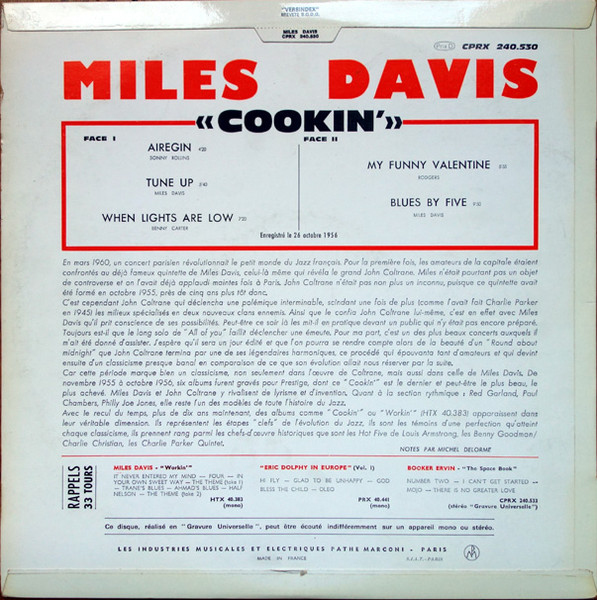 The Miles Davis Quintet - Cookin' With The Miles Davis Quintet | Prestige (CPRX 240530) - 2 The Miles Davis Quintet - Cookin' With The Miles Davis Quintet | Prestige (CPRX 240530) - 2