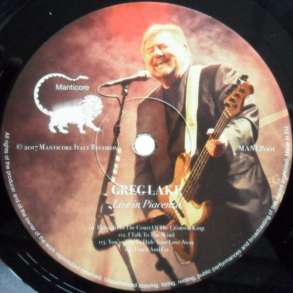 Greg Lake - Live In Piacenza | Manticore (MANLP001) - 3