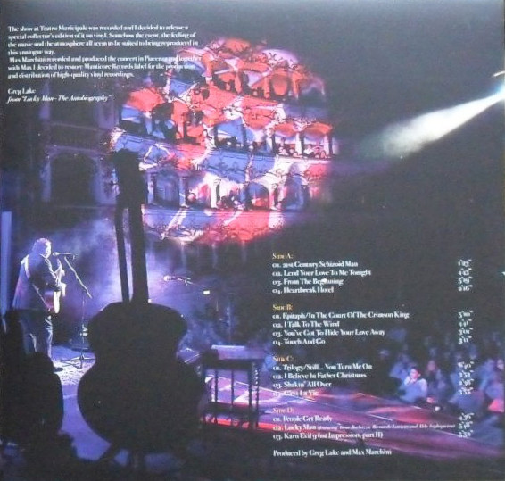 Greg Lake - Live In Piacenza | Manticore (MANLP001) - 4