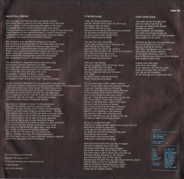 Dire Straits - Love Over Gold | Vertigo (6359 109) - 4