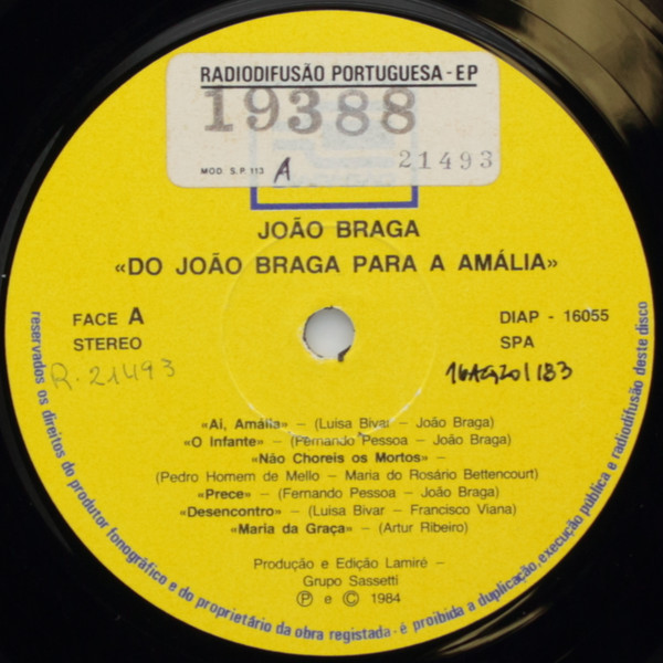 João Braga - Do João Braga Para A Amália | Diapasão (DIAP-16055) - 3