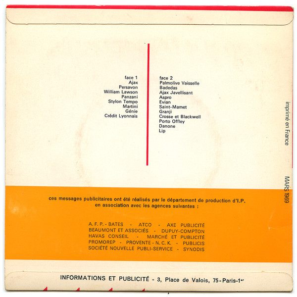 Département Production D'IP - Radio 1969 Messages Publicitaires Réalisés Pour RTL / Luxembourg | Informations Et Publicité (none) - 2