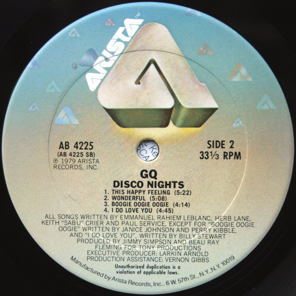 GQ - Disco Nights | Arista (AB 4225) - 4