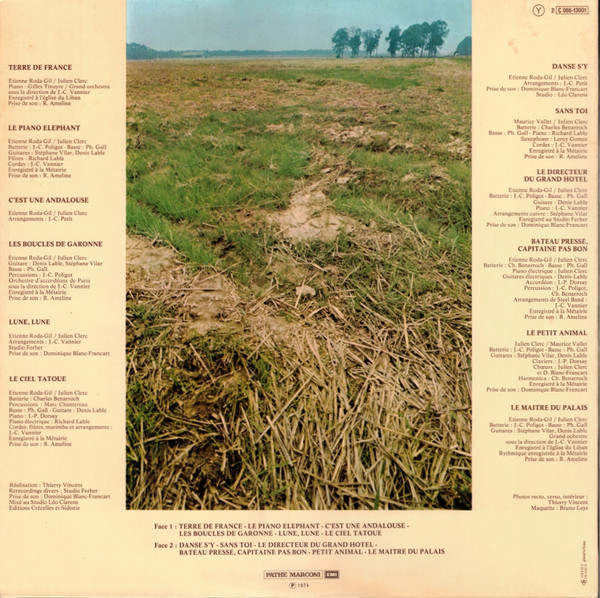 Julien Clerc - Terre De France | Pathé (2C 066 - 13.001) - 4 Julien Clerc - Terre De France | Pathé (2C 066 - 13.001) - 4