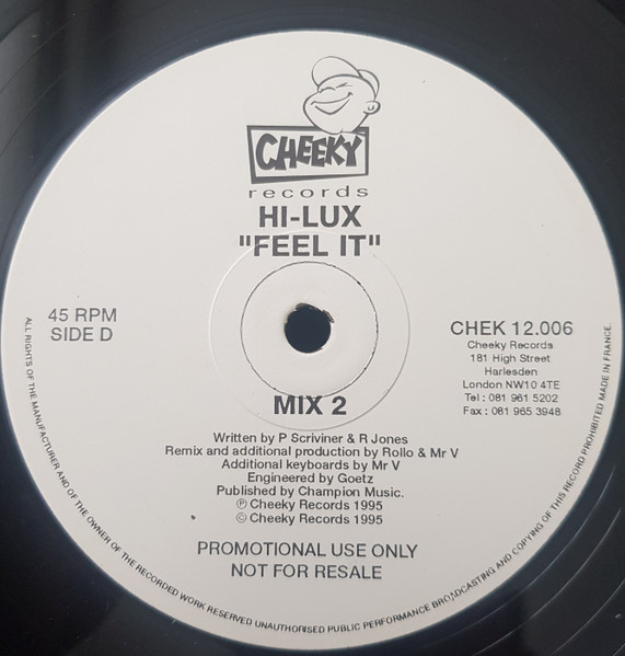 Hi-Lux - Feel It | Cheeky Records (CHEK12006) - 2 Hi-Lux - Feel It | Cheeky Records (CHEK12006) - 2