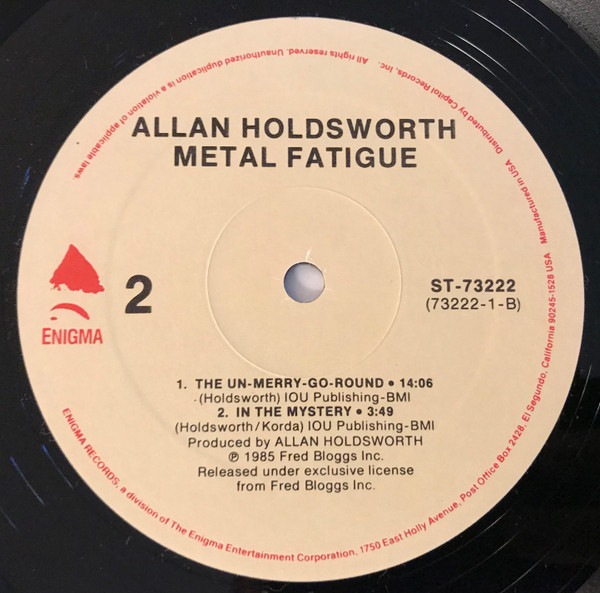 Allan Holdsworth With I.O.U. - Metal Fatigue | Enigma (72002-1) - 2