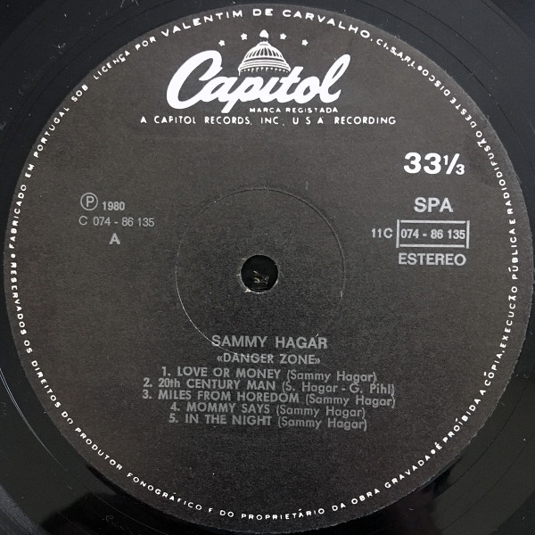 Sammy Hagar - Danger Zone | Capitol Records (11C 074 86135) - 3
